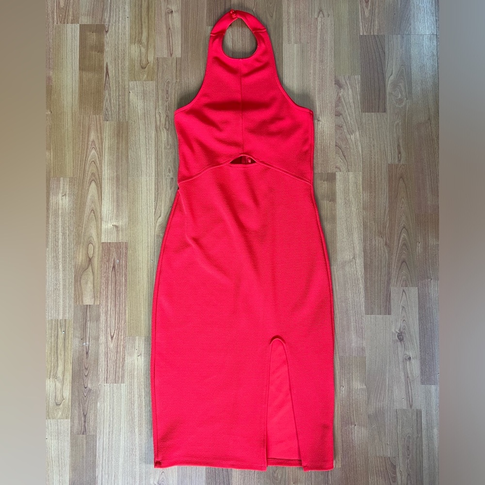 CAD Sexy Halter Dress with Keyhole, Front Slit - Size Small